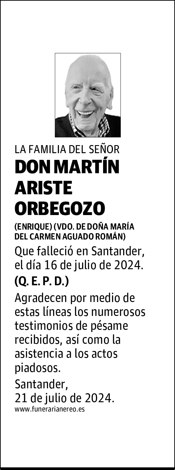 DON MARTÍN ARISTE ORBEGOZO