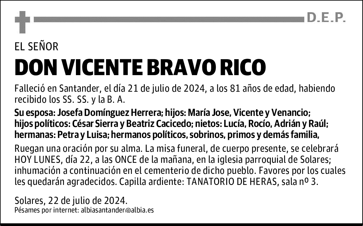 DON VICENTE BRAVO RICO