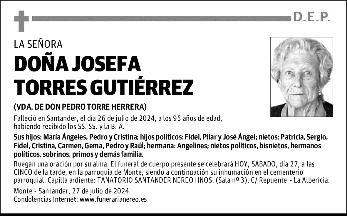 DOÑA JOSEFA TORRES GUTIÉRREZ