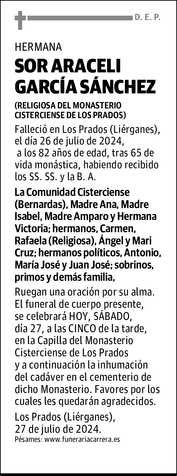SOR ARACELI GARCÍA SÁNCHEZ