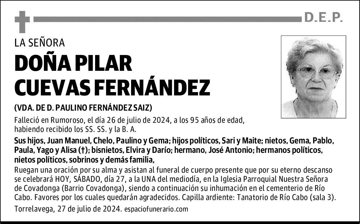 DOÑA PILAR CUEVAS FERNÁNDEZ