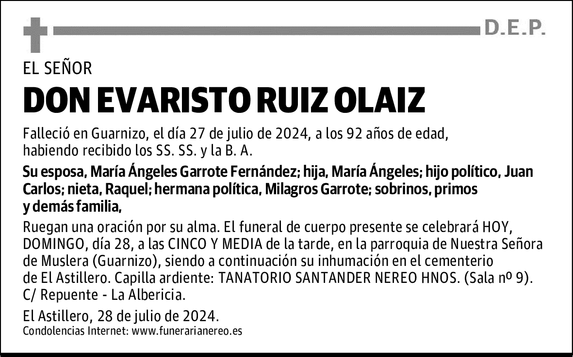 DON EVARISTO RUIZ OLAIZ