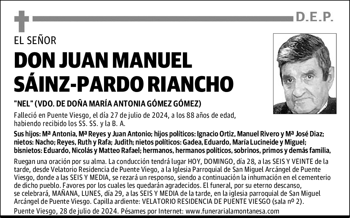 DON JUAN MANUEL SÁINZ-PARDO RIANCHO