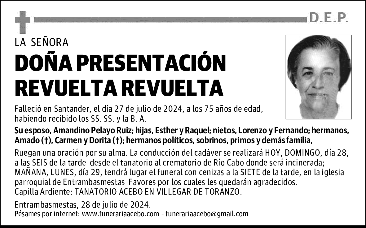 DOÑA PRESENTACIÓN REVUELTA REVUELTA