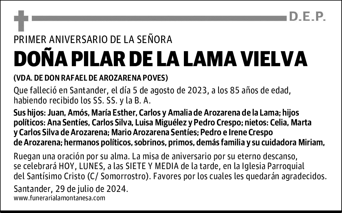 DOÑA PILAR DE LA LAMA VIELVA