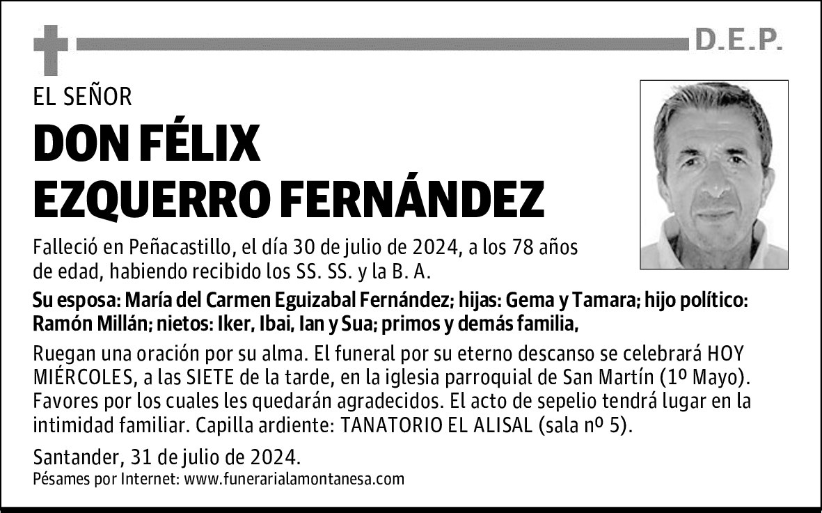 DON FÉLIX EZQUERRO FERNÁNDEZ