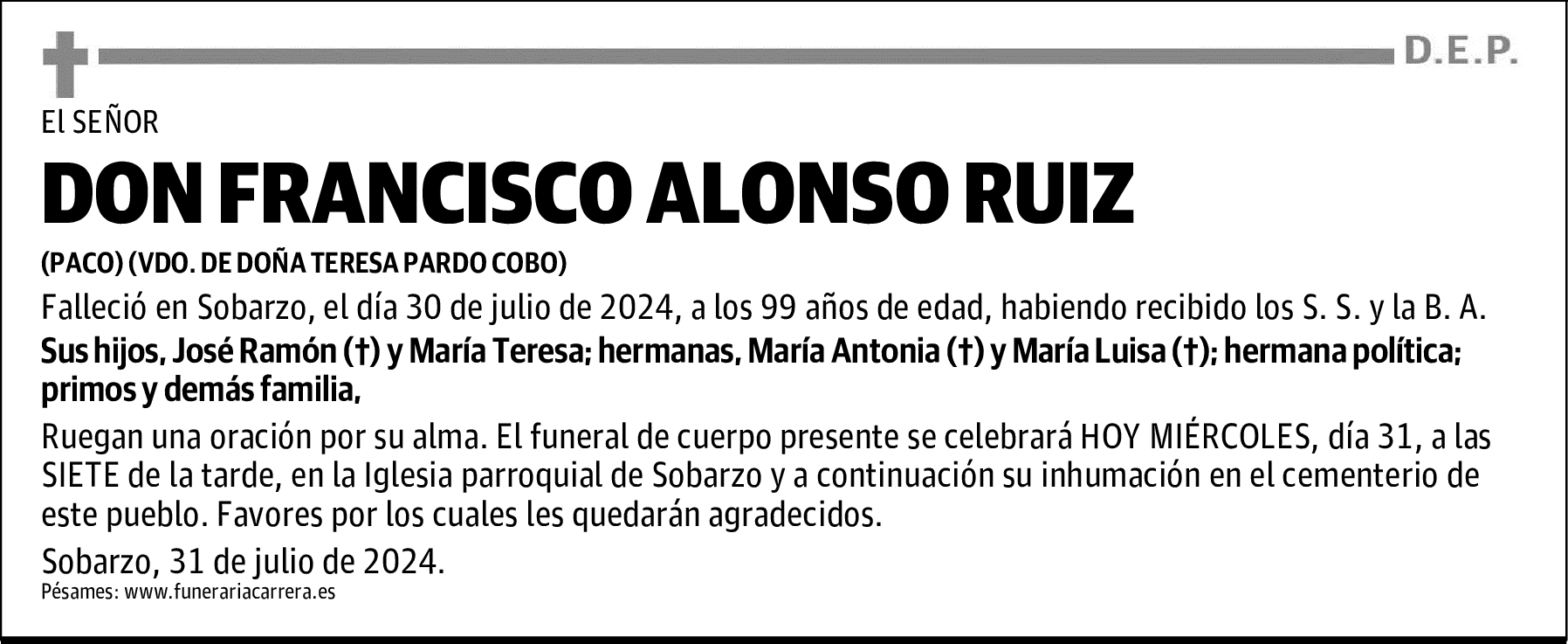 DON FRANCISCO ALONSO RUIZ