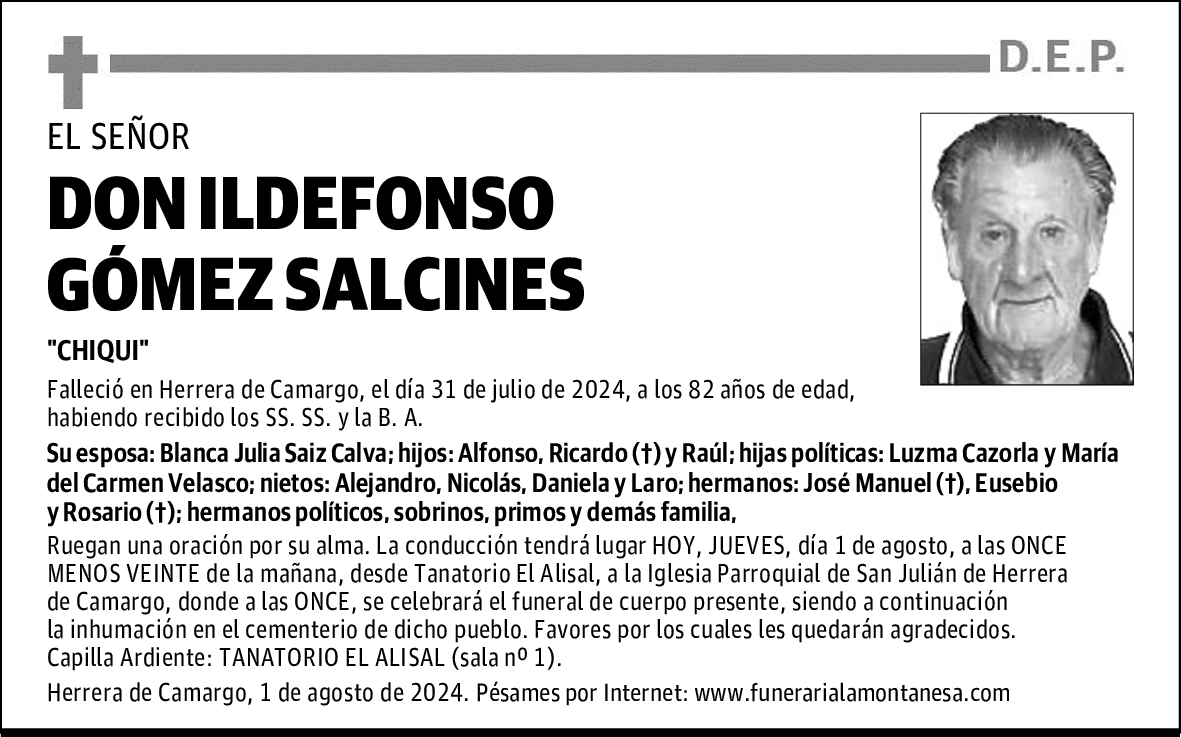 DON ILDEFONSO GÓMEZ SALCINES