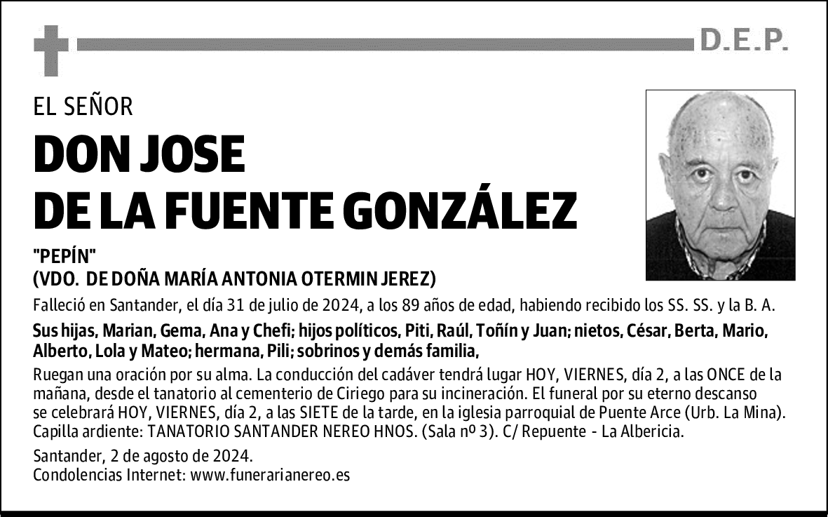 DON JOSE DE LA FUENTE GONZÁLEZ