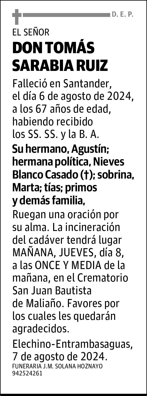 DON TOMÁS SARABIA RUIZ