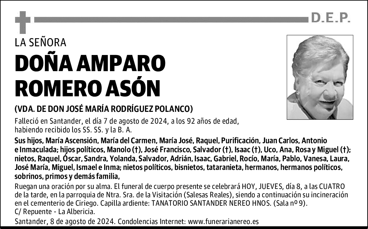 DOÑA AMPARO ROMERO ASÓN