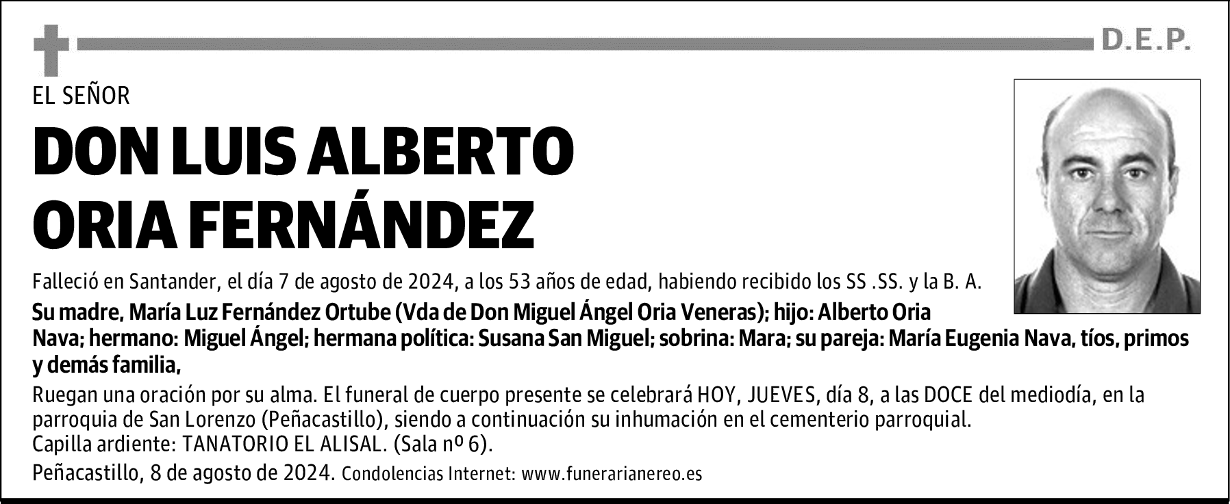 DON LUIS ALBERTO ORIA FERNÁNDEZ