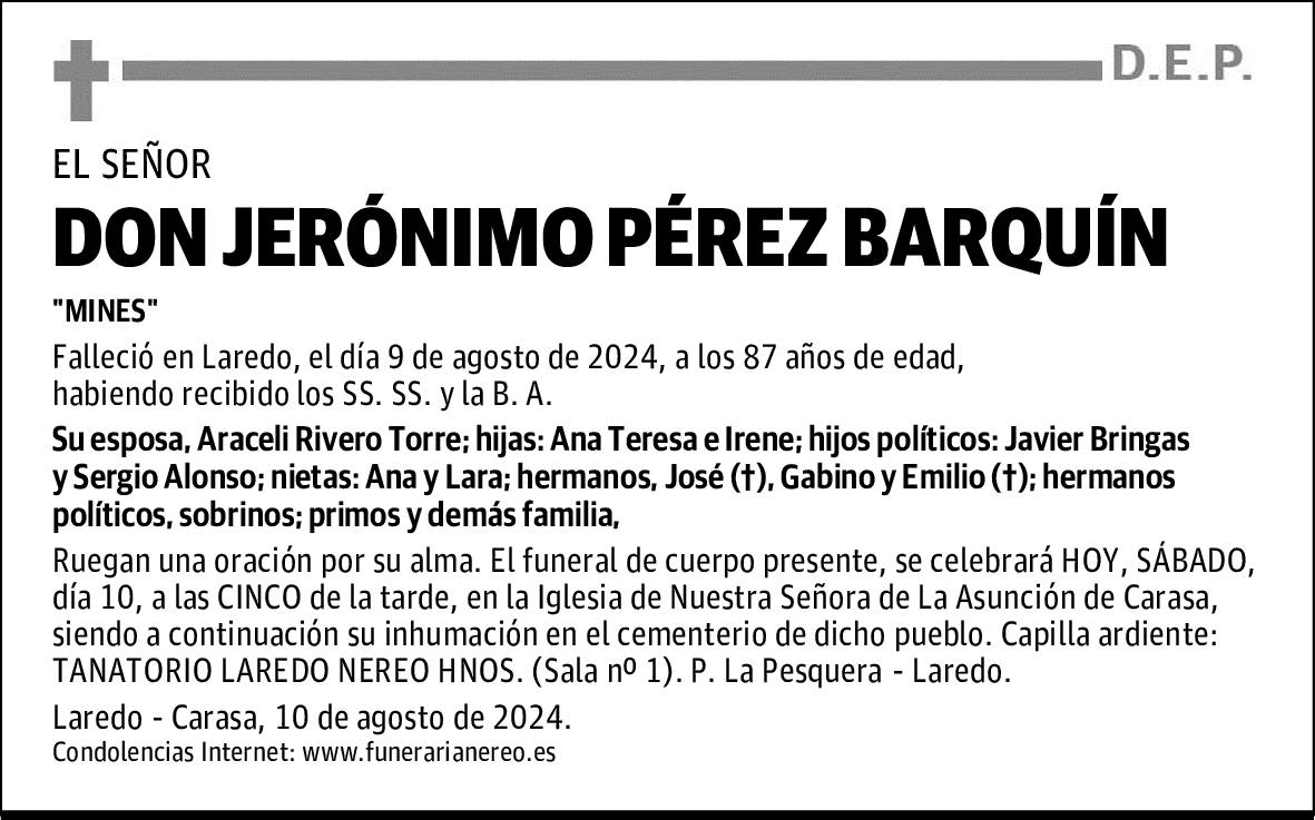 DON JERÓNIMO PÉREZ BARQUÍN