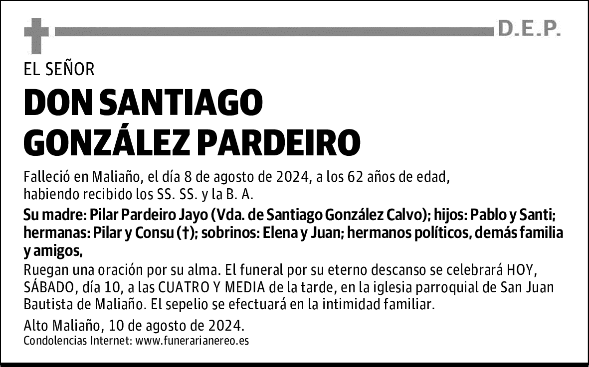 DON SANTIAGO GONZÁLEZ PARDEIRO