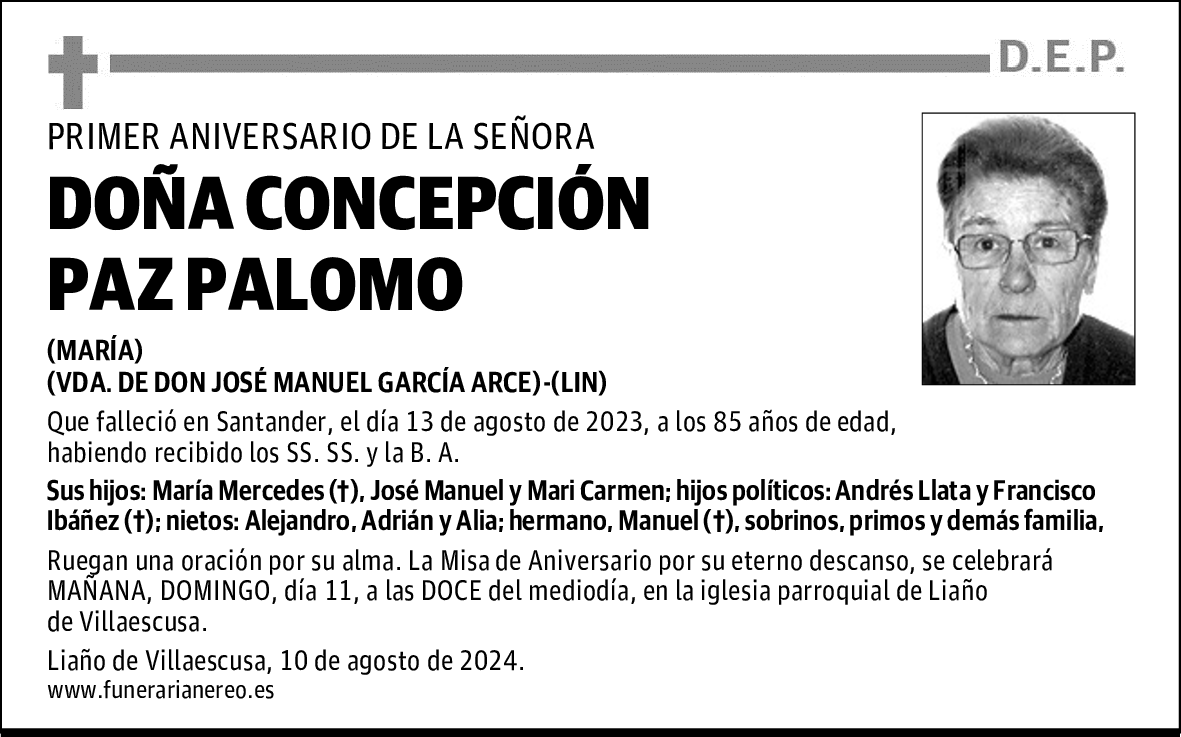 DOÑA CONCEPCIÓN PAZ PALOMO