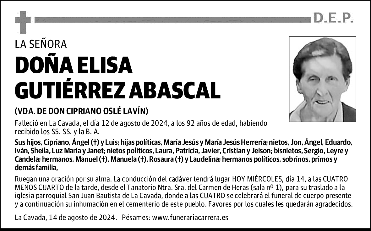 DOÑA ELISA GUTIÉRREZ ABASCAL