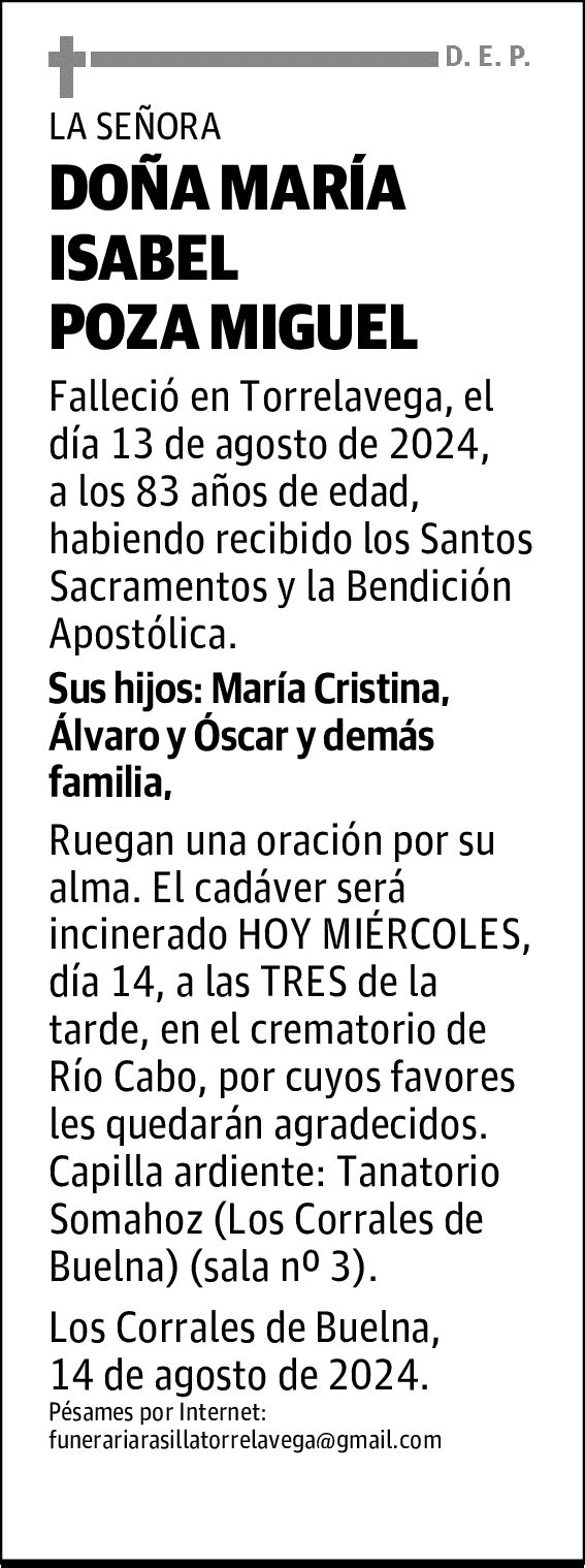 DOÑA MARÍA ISABEL POZA MIGUEL
