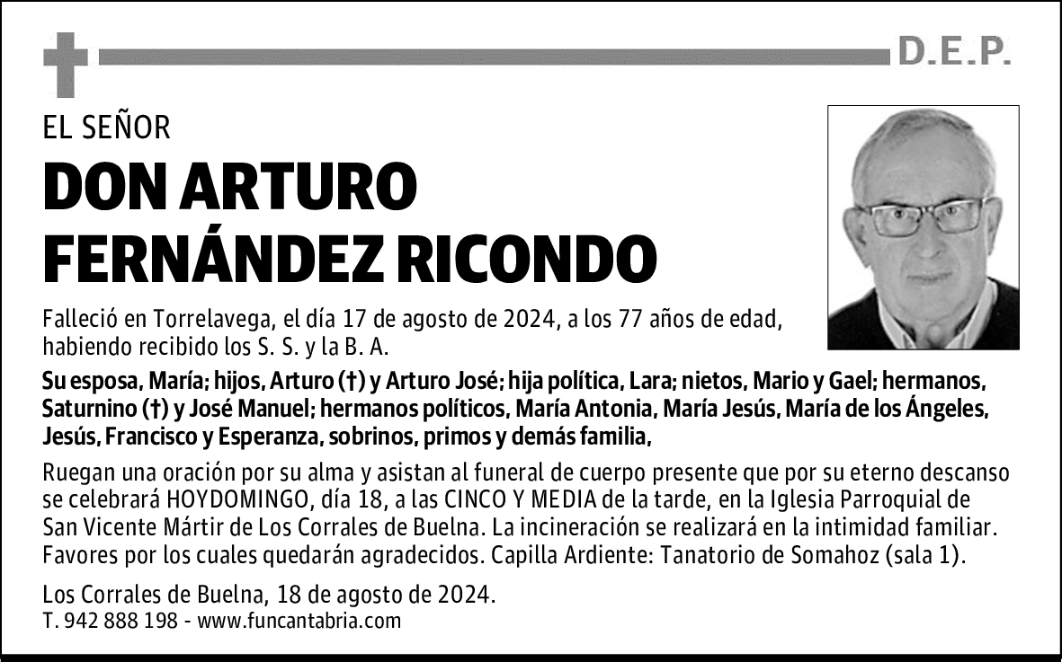 DON ARTURO FERNÁNDEZ RICONDO