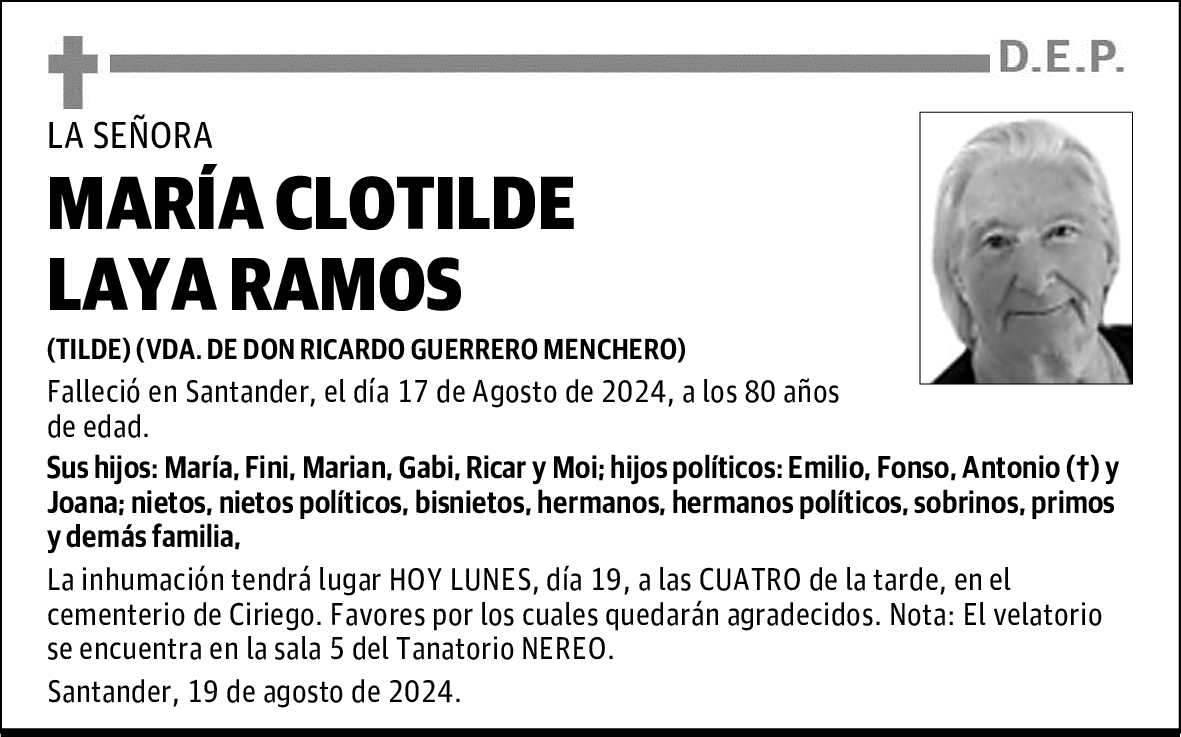 MARÍA CLOTILDE LAYA RAMOS