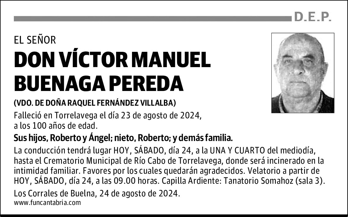 DON VÍCTOR MANUEL BUENAGA PEREDA