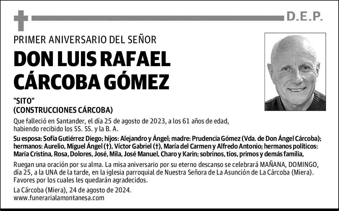 DON LUIS RAFAEL CÁRCOBA GÓMEZ