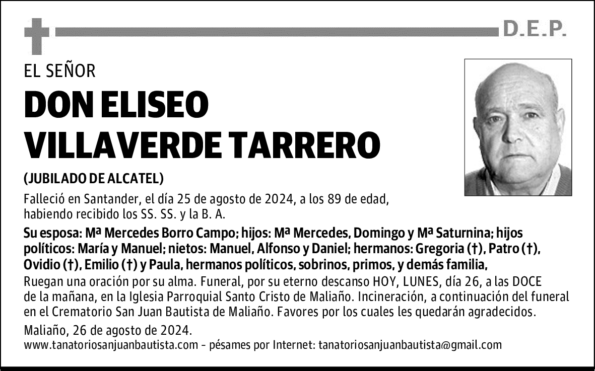 DON ELISEO VILLAVERDE TARRERO