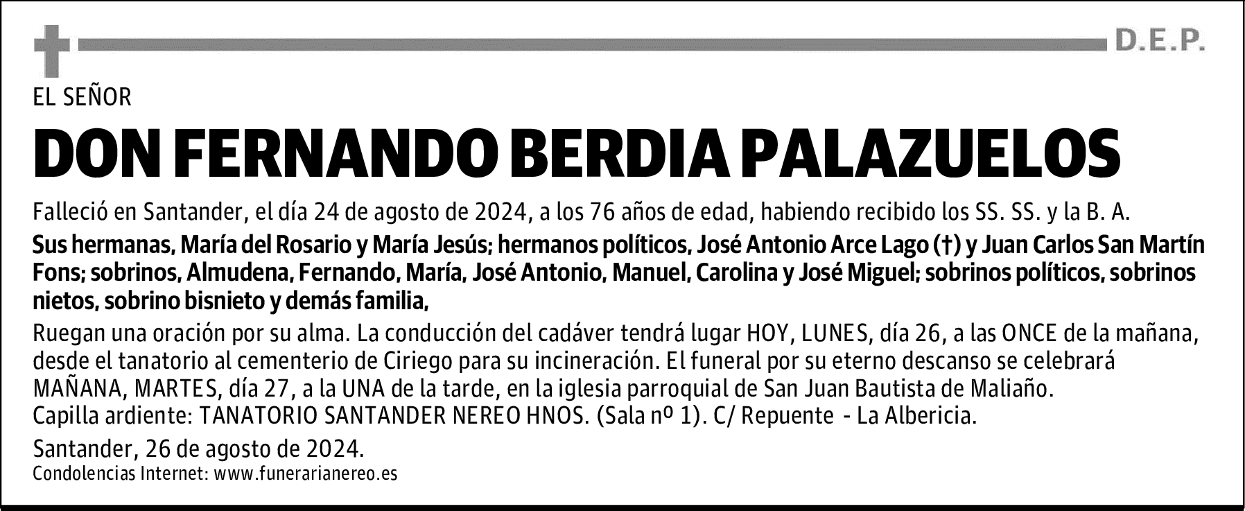 DON FERNANDO BERDIA PALAZUELOS
