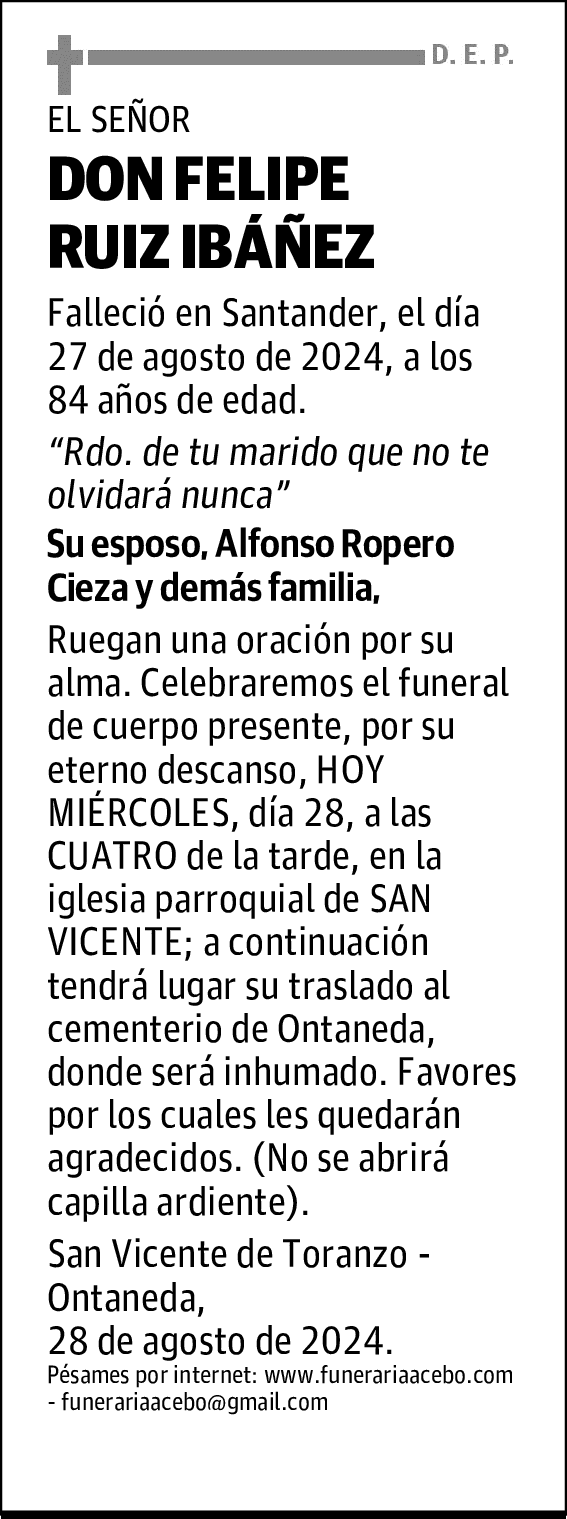 DON FELIPE RUIZ IBÁÑEZ
