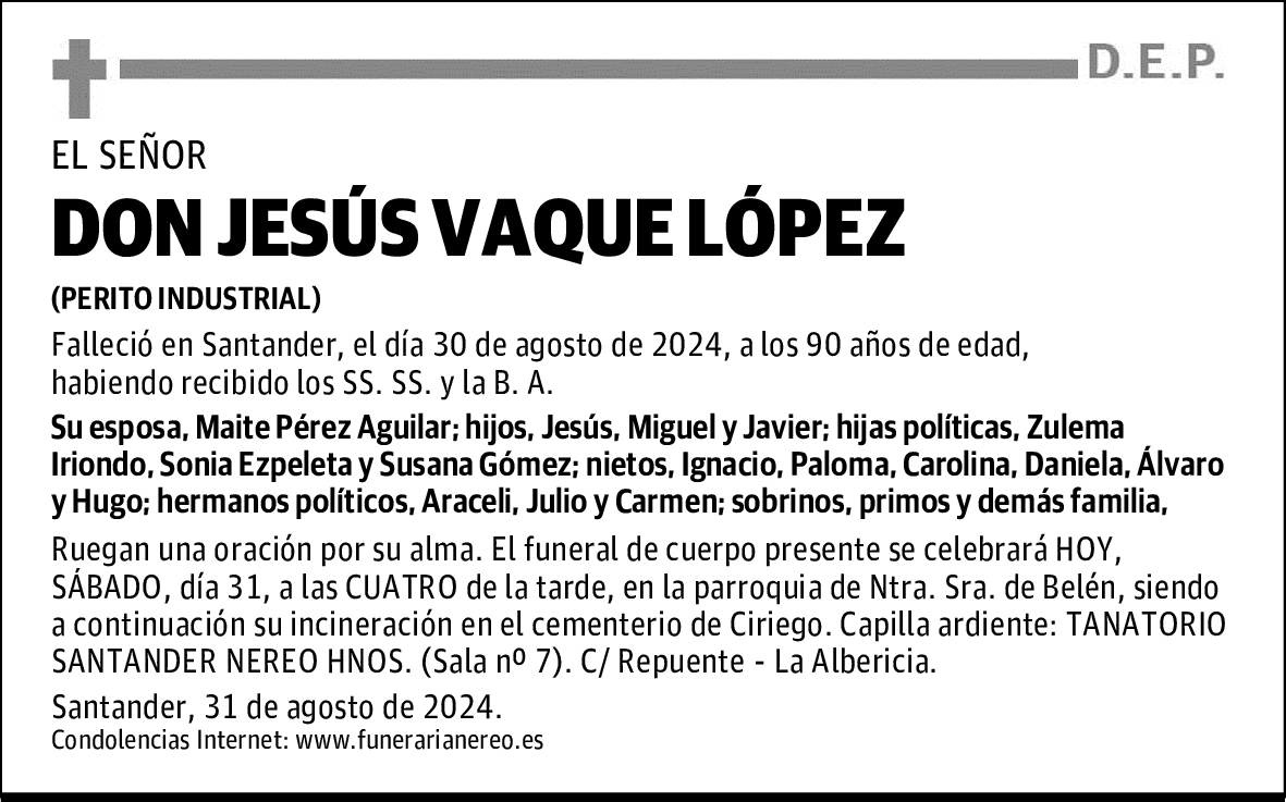 DON JESÚS VAQUE LÓPEZ