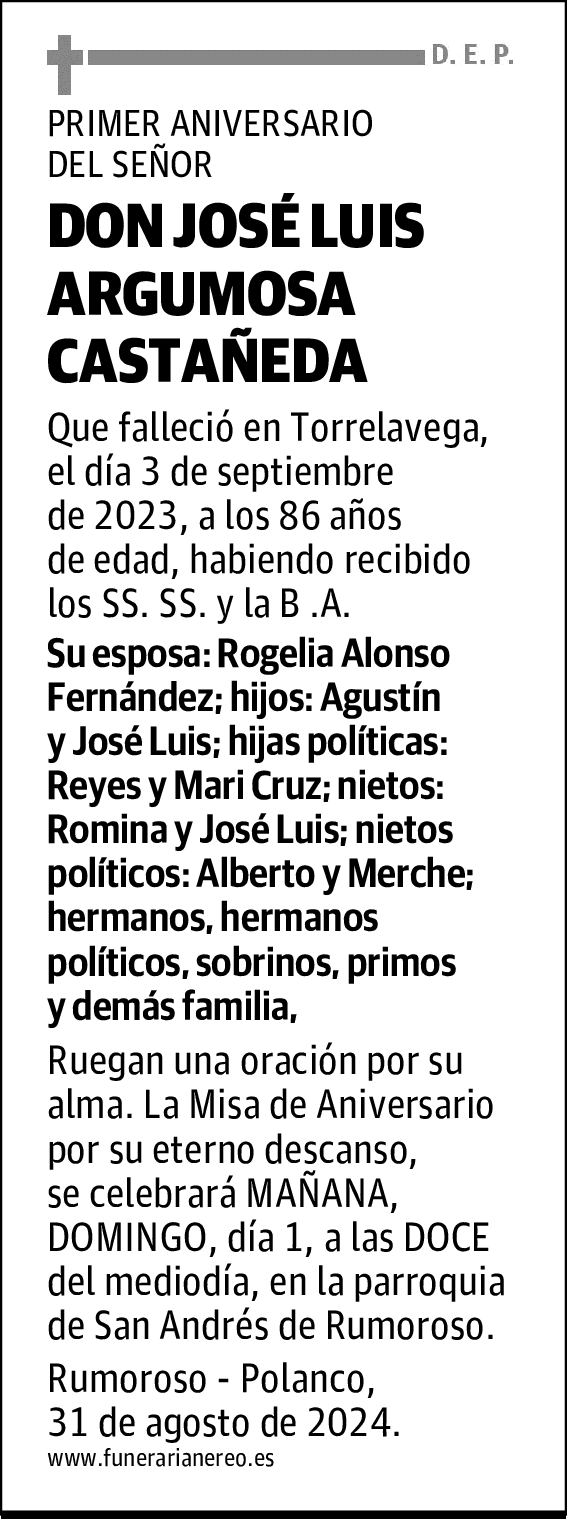 DON JOSÉ LUIS ARGUMOSA CASTAÑEDA