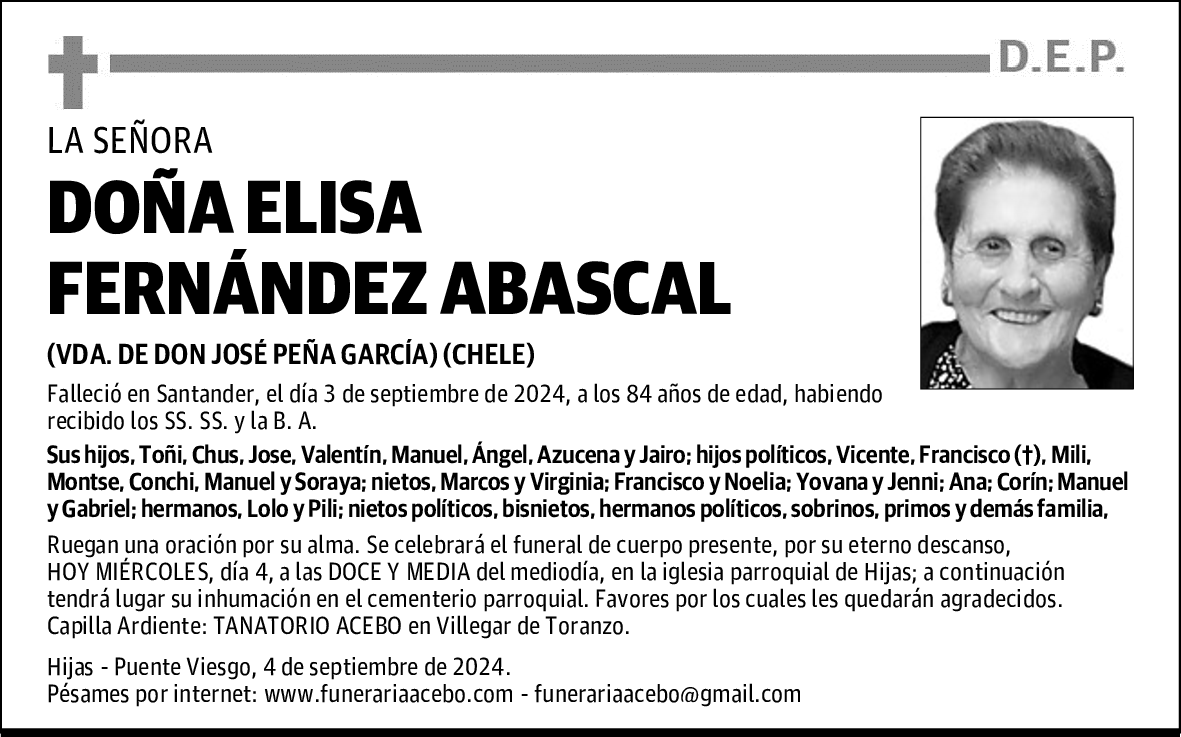 DOÑA ELISA FERNÁNDEZ ABASCAL