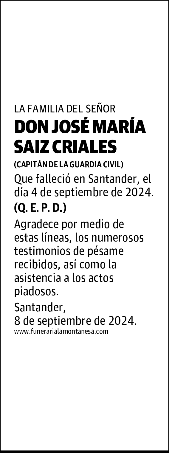 DON JOSÉ MARÍA SAIZ CRIALES