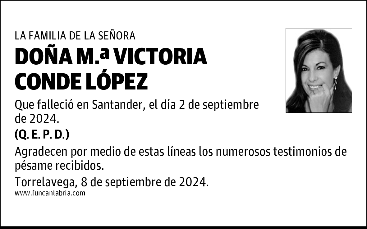 DOÑA M.ª VICTORIA CONDE LÓPEZ