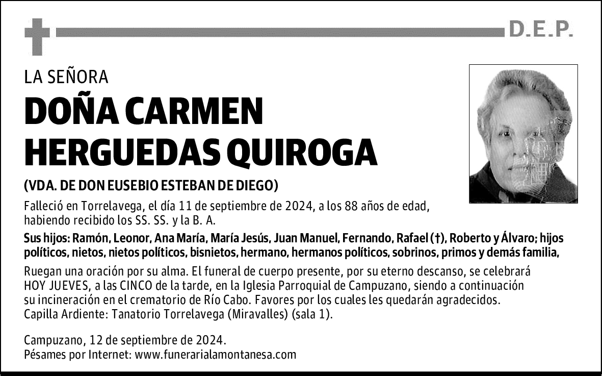 DOÑA CARMEN HERGUEDAS QUIROGA