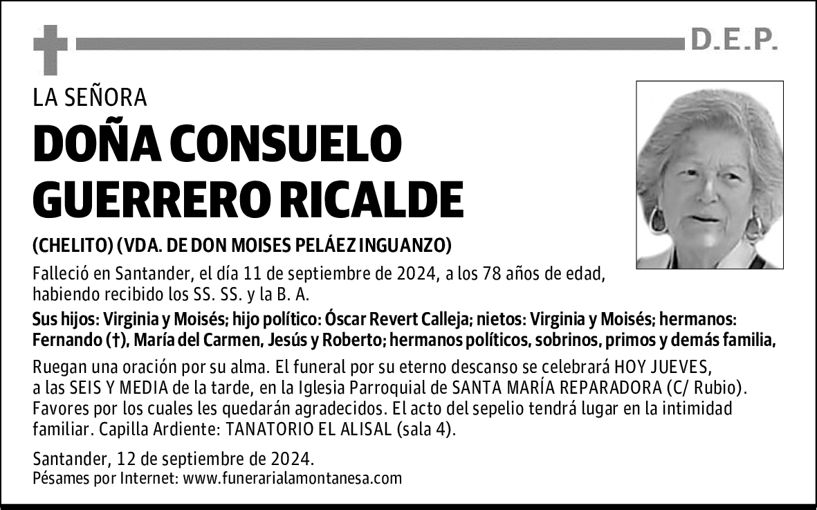 DOÑA CONSUELO GUERRERO RICALDE
