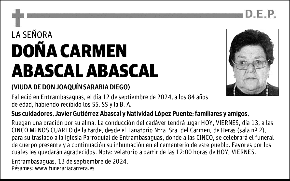 DOÑA CARMEN ABASCAL ABASCAL
