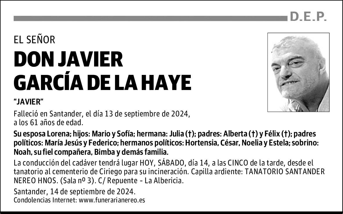 DON JAVIER GARCÍA DE LA HAYE