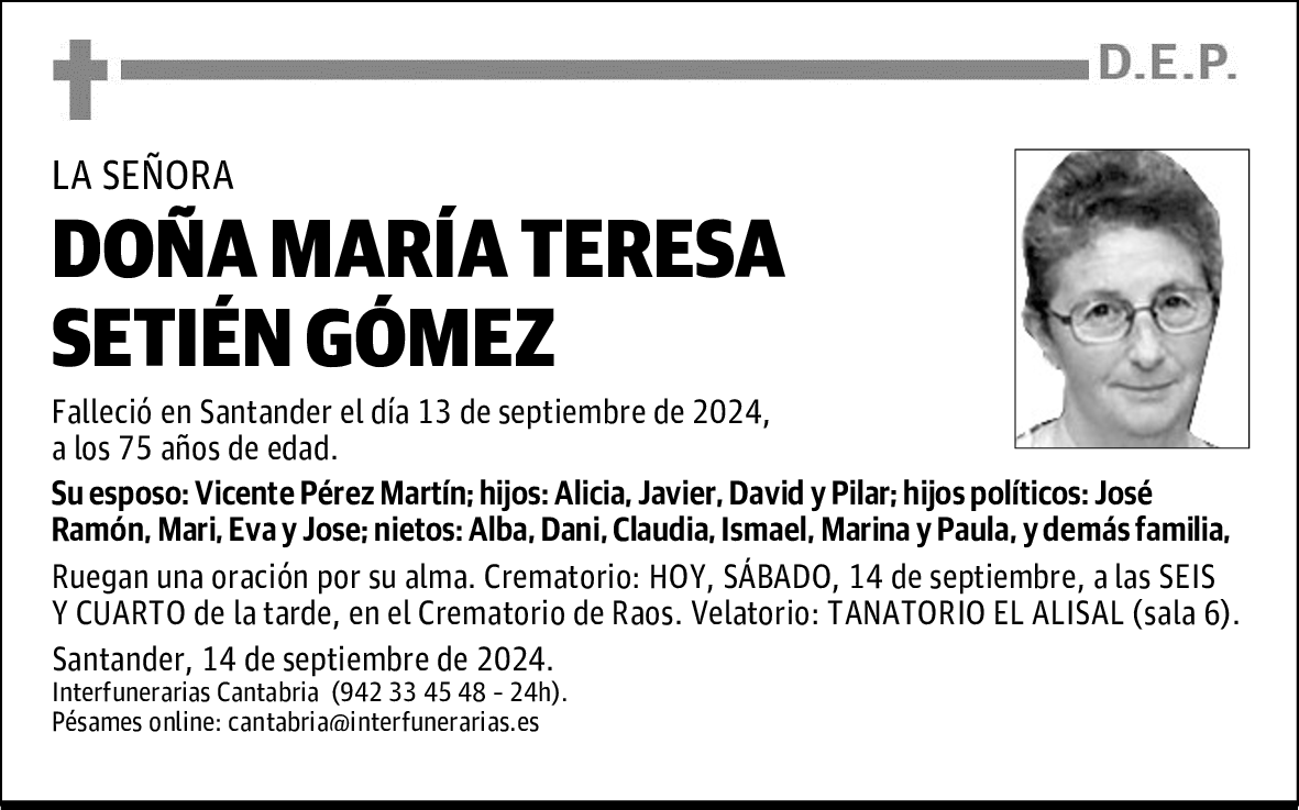 DOÑA MARÍA TERESA SETIÉN GÓMEZ