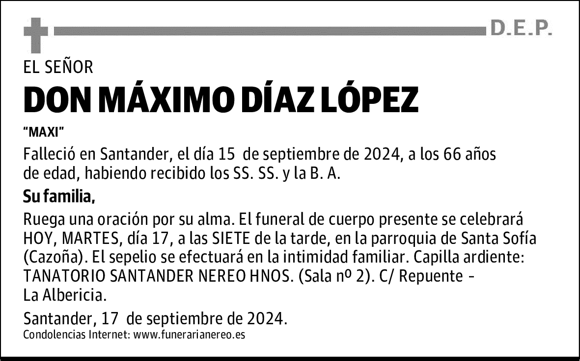 DON MÁXIMO DÍAZ LÓPEZ