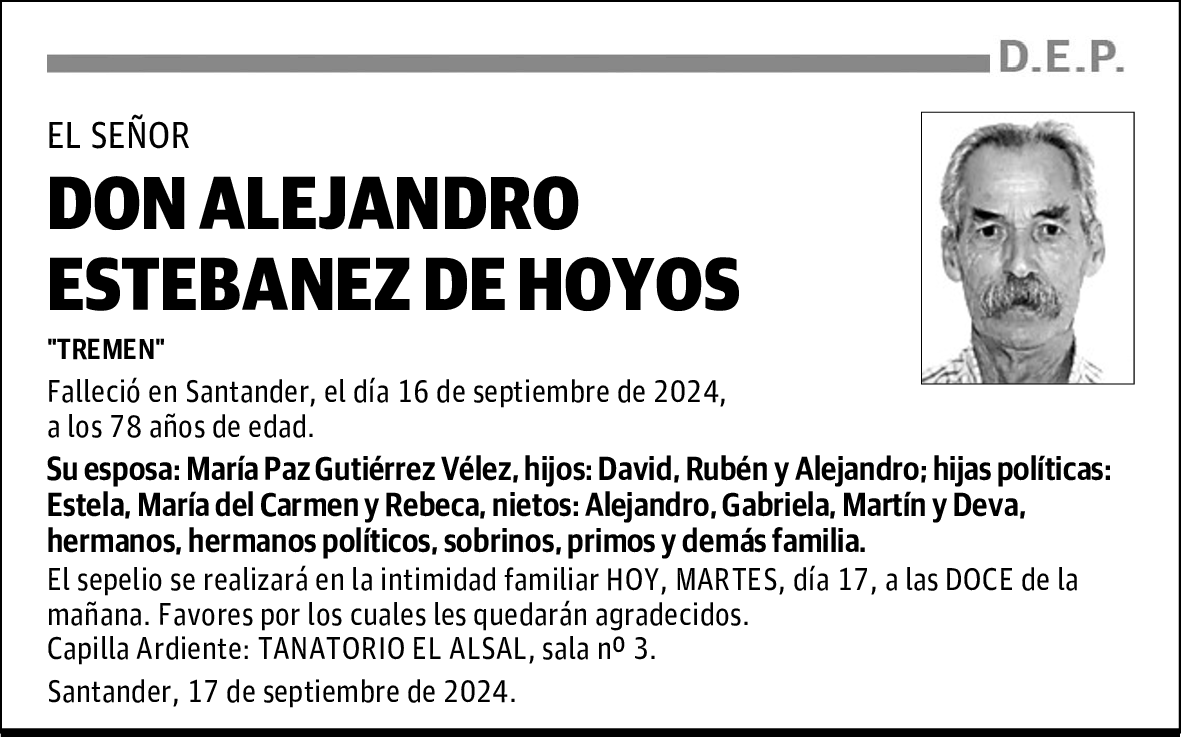 DON ALEJANDRO ESTEBANEZ DE HOYOS