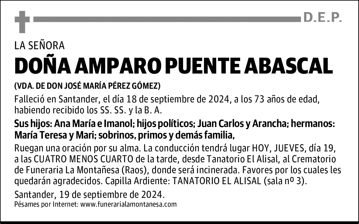 DOÑA AMPARO PUENTE ABASCAL