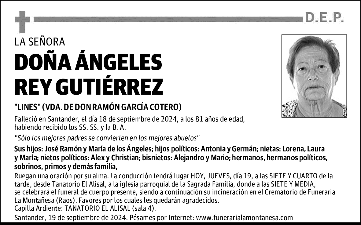 DOÑA ÁNGELES REY GUTIÉRREZ