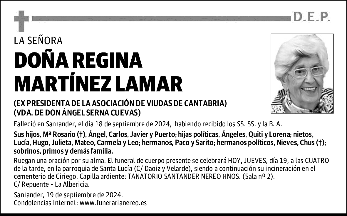 DOÑA REGINA MARTÍNEZ LAMAR