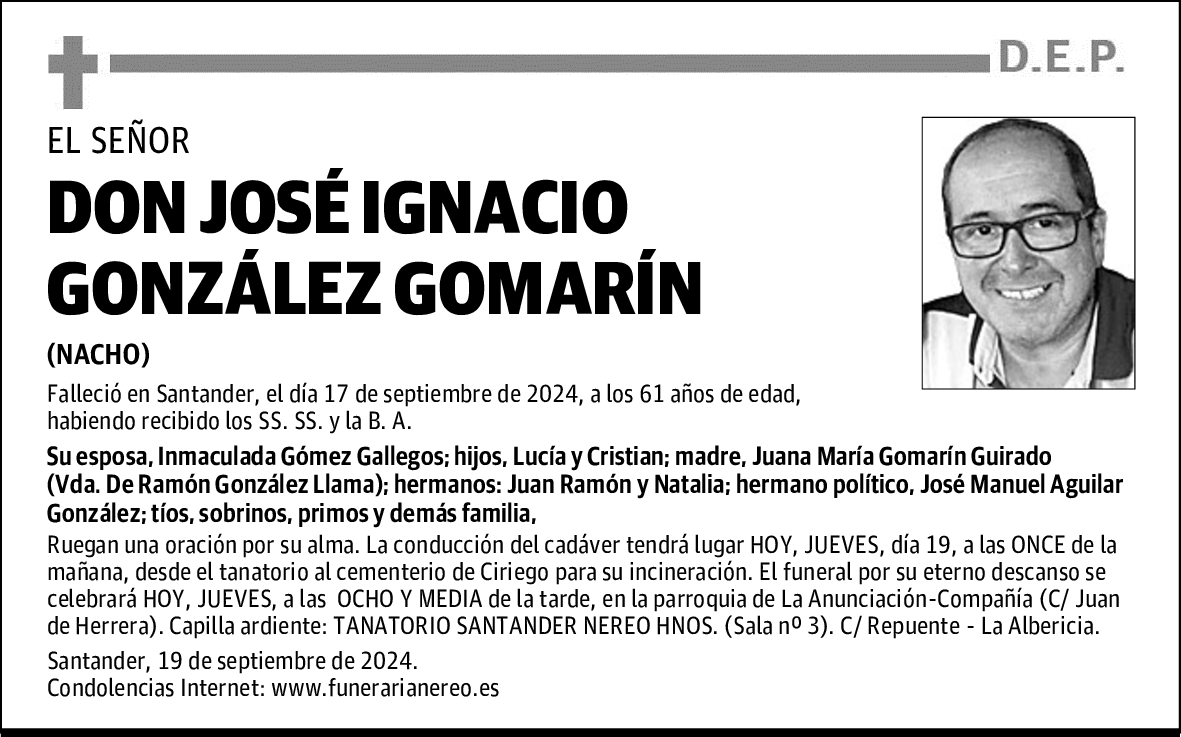 DON JOSÉ IGNACIO GONZÁLEZ GOMARÍN