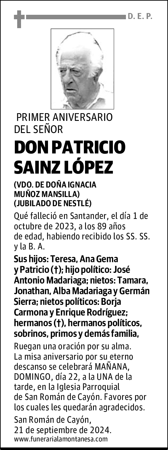 DON PATRICIO SAINZ LÓPEZ