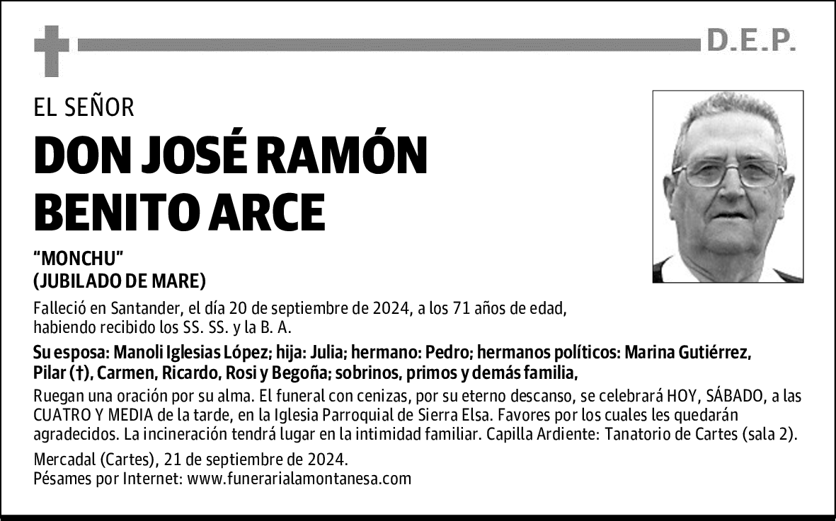 DON JOSÉ RAMÓN BENITO ARCE