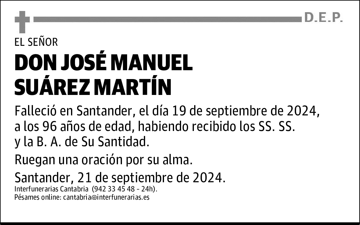 DON JOSÉ MANUEL SUÁREZ MARTÍN