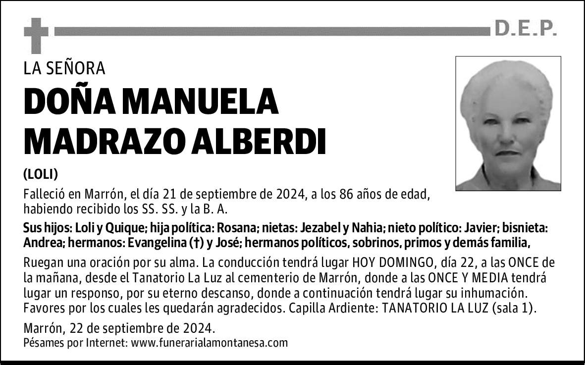 DOÑA MANUELA MADRAZO ALBERDI
