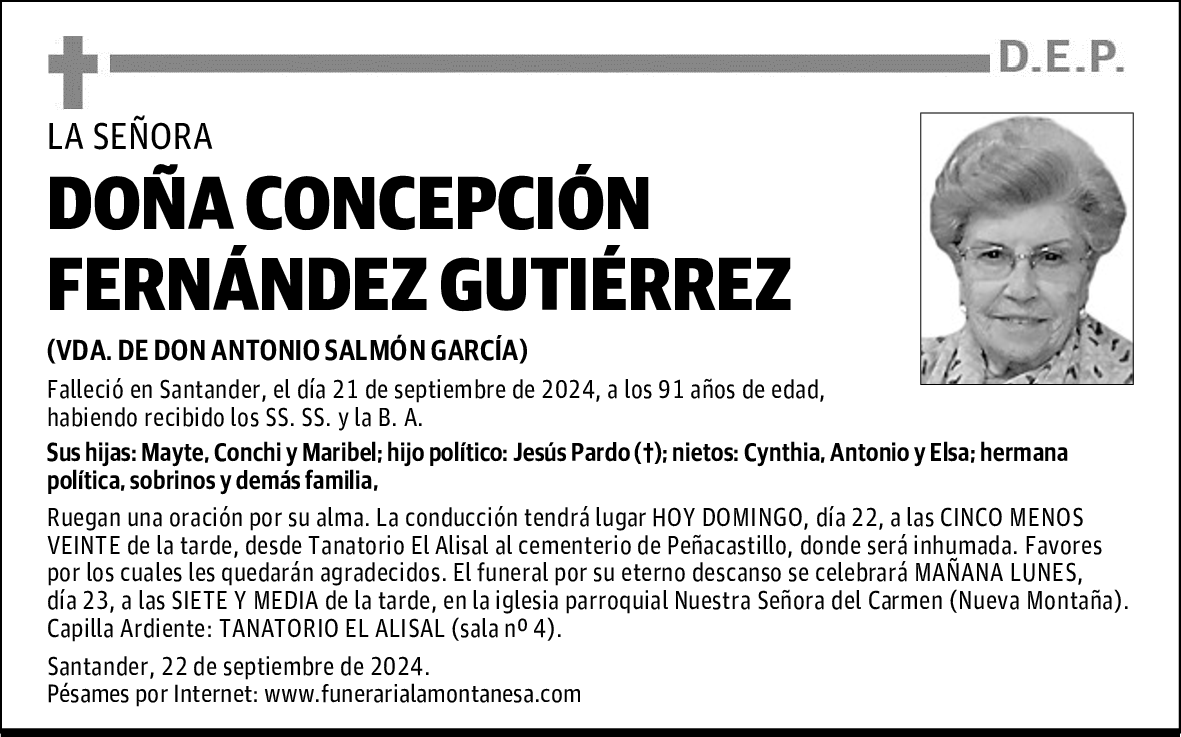DOÑA CONCEPCIÓN FERNÁNDEZ GUTIÉRREZ