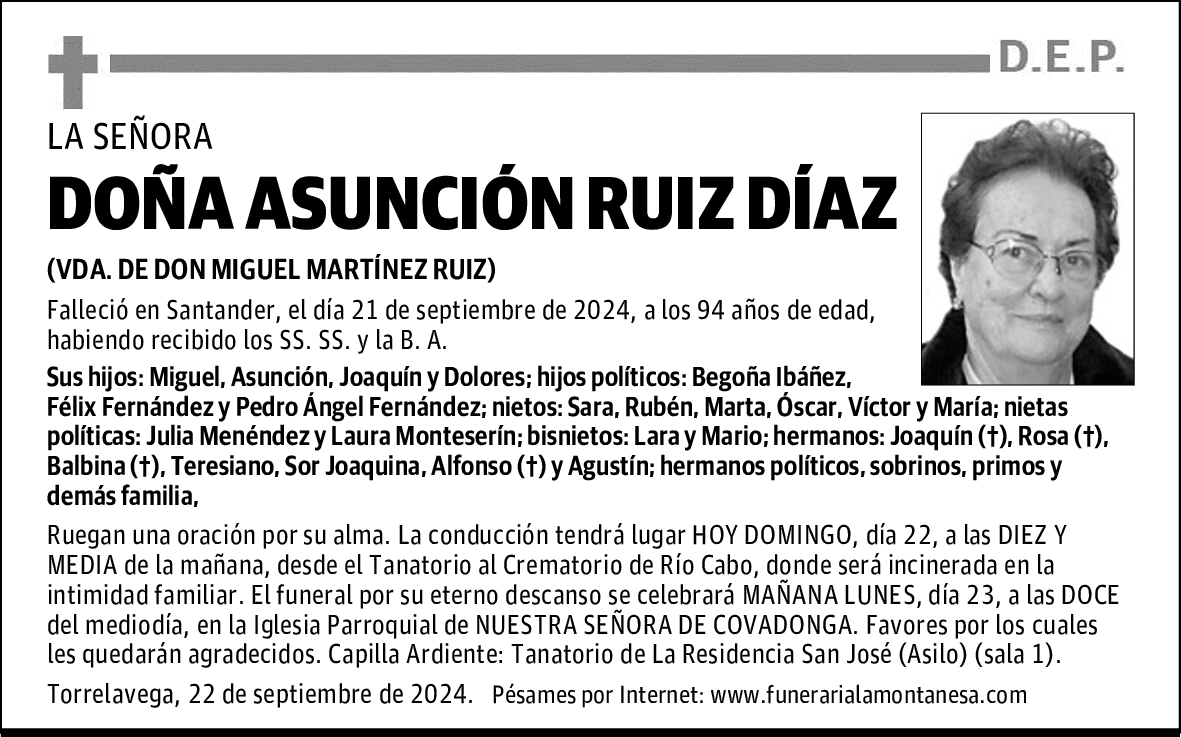 DOÑA ASUNCIÓN RUIZ DÍAZ